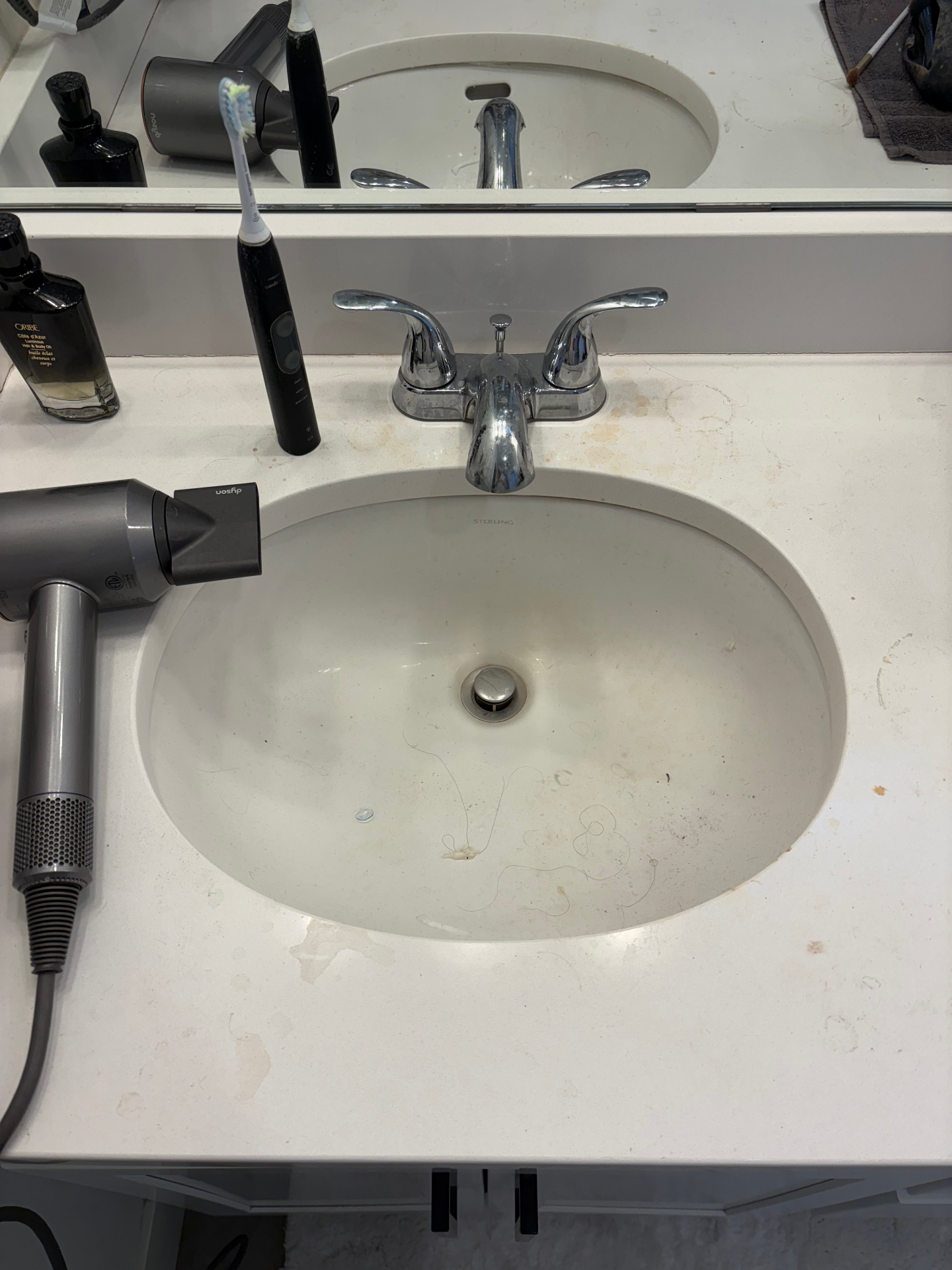 Vanity & Sink — Polished — before cleaning