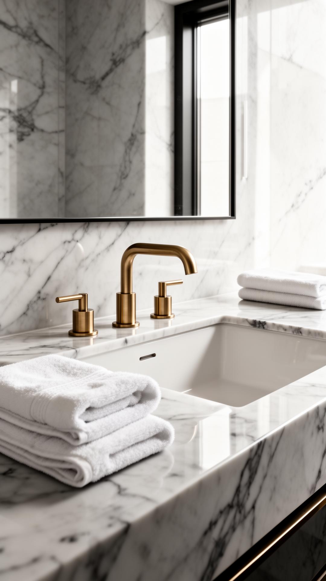Polished luxury bathroom detail